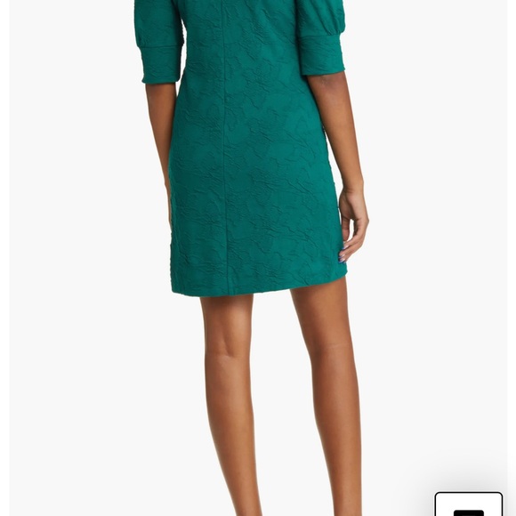 LILLY PULITZER Elsey Floral Jacquard Puff Sleeve Dress. Size XL - Picture 4 of 12